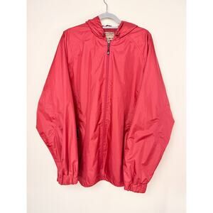 Cold Storage Hooded Rain Jacket Maroon Lightweight Full Zip Outdoor Hiking 2XL